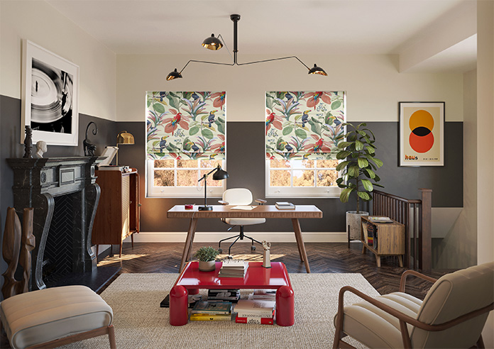 Parakeet Faux Silk, Pink Lotus - Roman Blind - Image 8